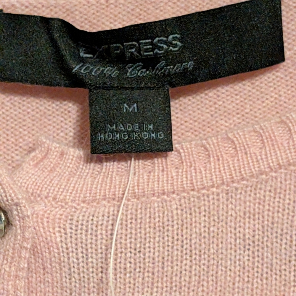 Express Cashmere Light Pink Women's Cardigan . Medium - Picture 2 of 2